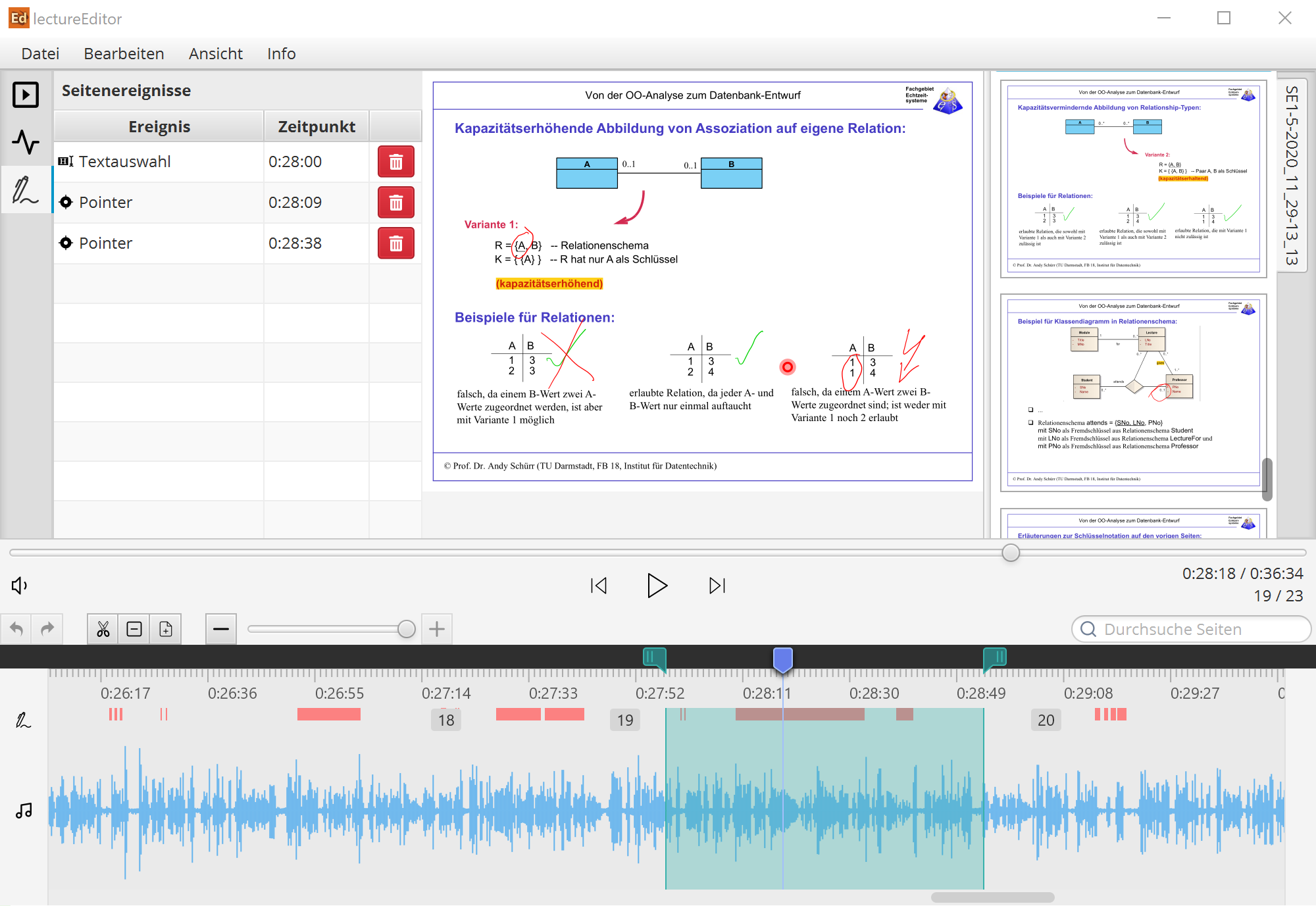 You can remove individual annotations from the recording.