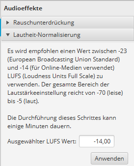 editor loudness normalization